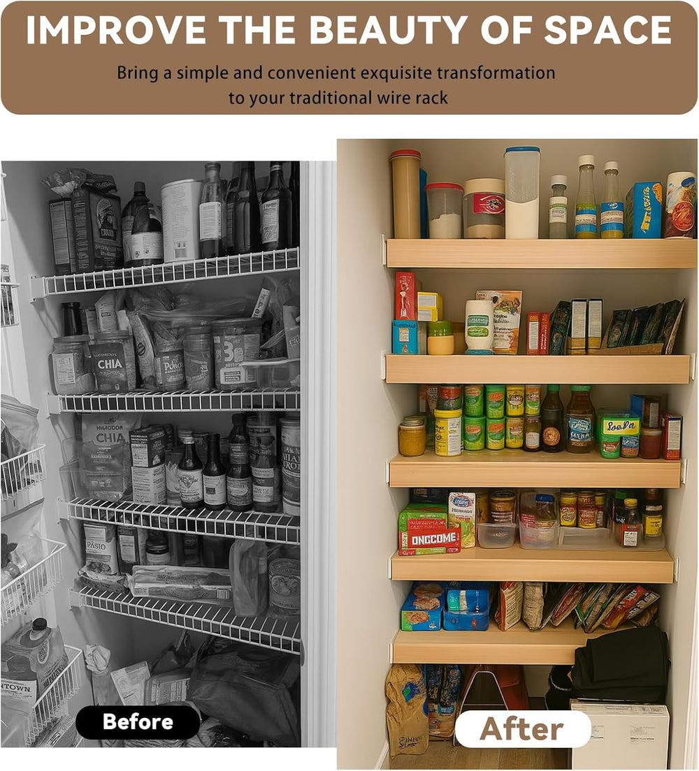 5 Pack 46x16in Wire Shelf Cover for Pantry, Closet, Kitchen – Waterproof Faux...