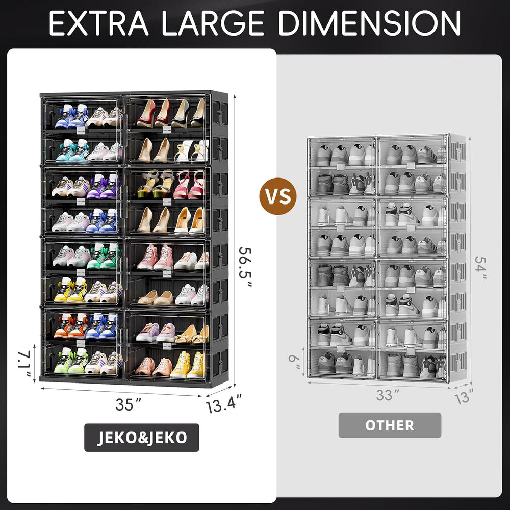JEKO&JEKO 8 Tiers Foldable Shoe Rack Organizer Cabinet for Closet Entrywa...