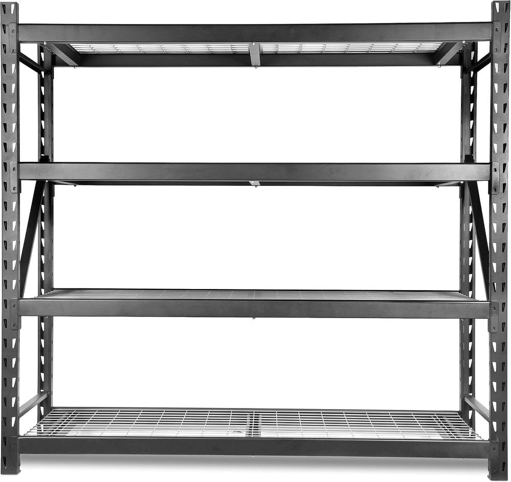 WEN Four-Tier Industrial Steel Storage Rack with Adjustable Shelving and 8000...
