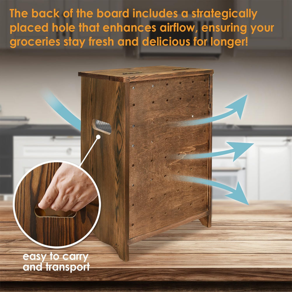 Ikee Design Free Assemble Wood Countertop Potato and Onion Storage Cabinet