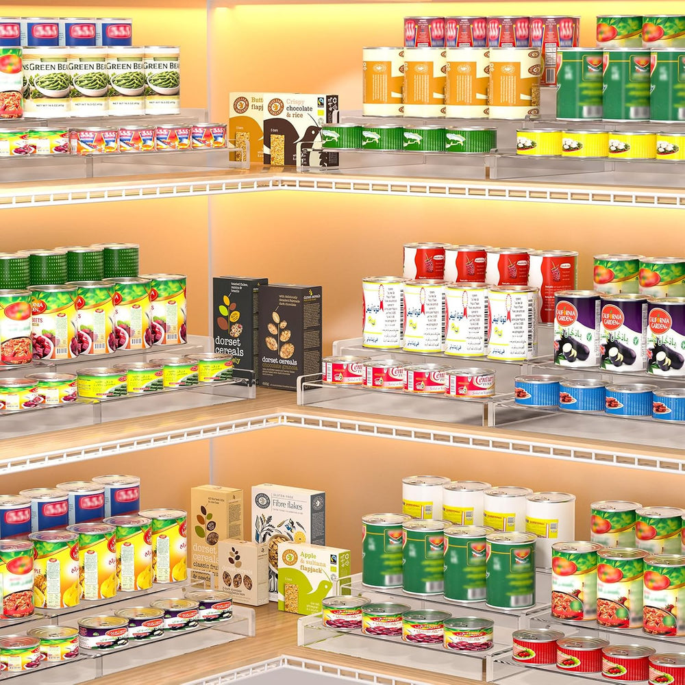 Expandable Can Organizer for Pantry, 3-Tier Adjustable Can Storage Holder