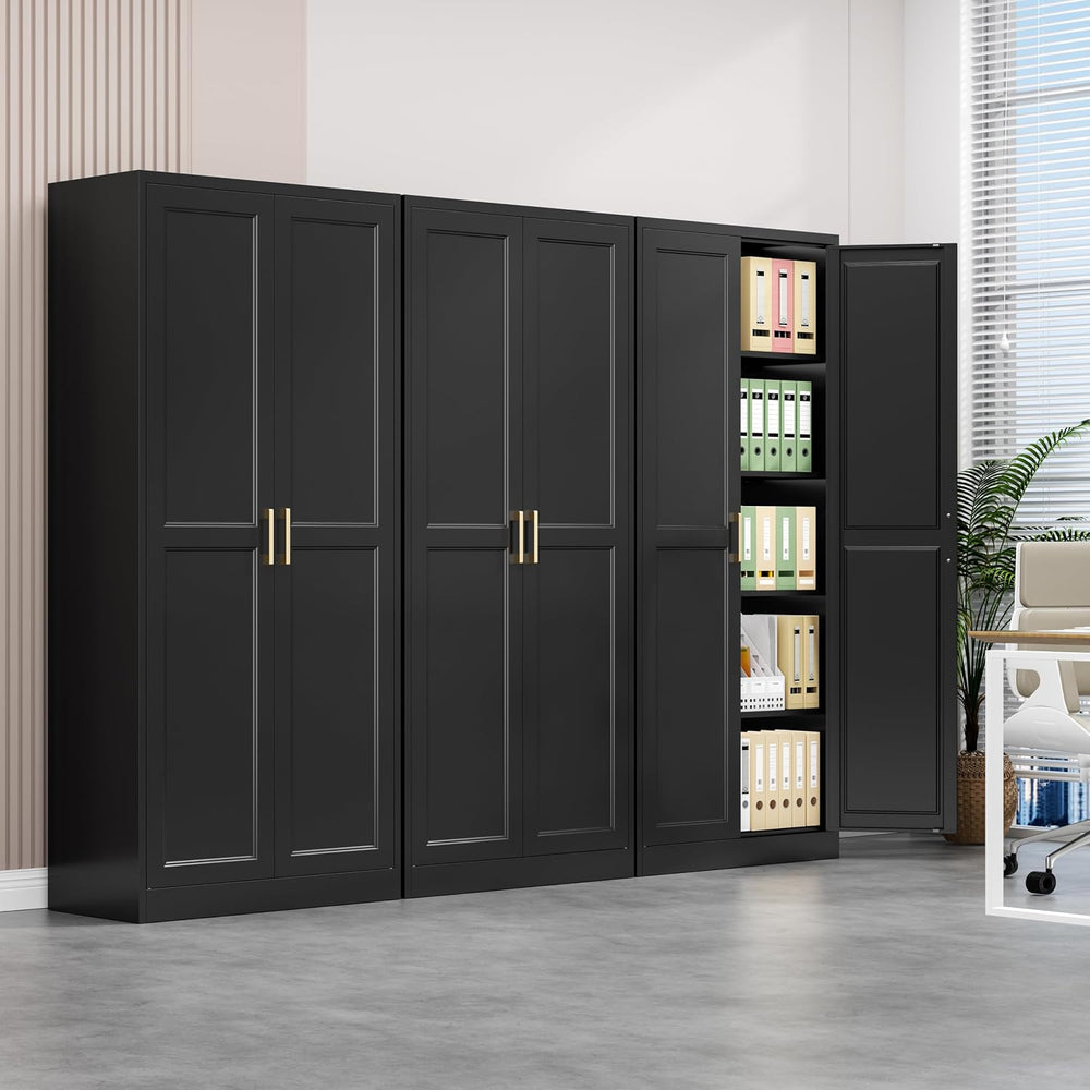 Polup Pantry Cabinet, 71" Tall Metal Storage Cabinet with Doors and Shelves