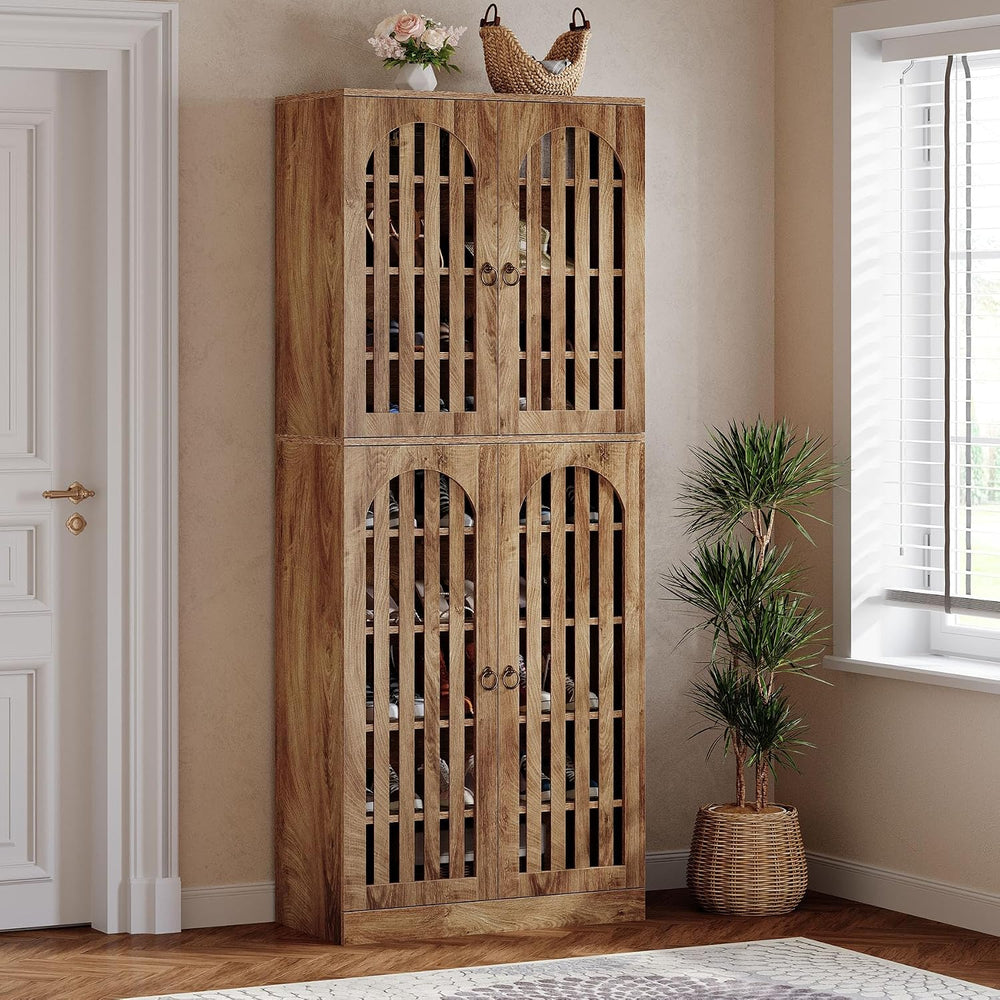Tribesigns 70.86" Tall Shoe Storage Cabinet with Doors and Shelves, 9-Ti...