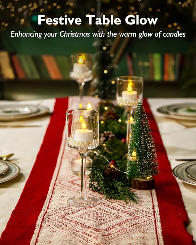 Homemory Rechargeable Tea Lights Flameless Candles with Remote Timer, Battery...
