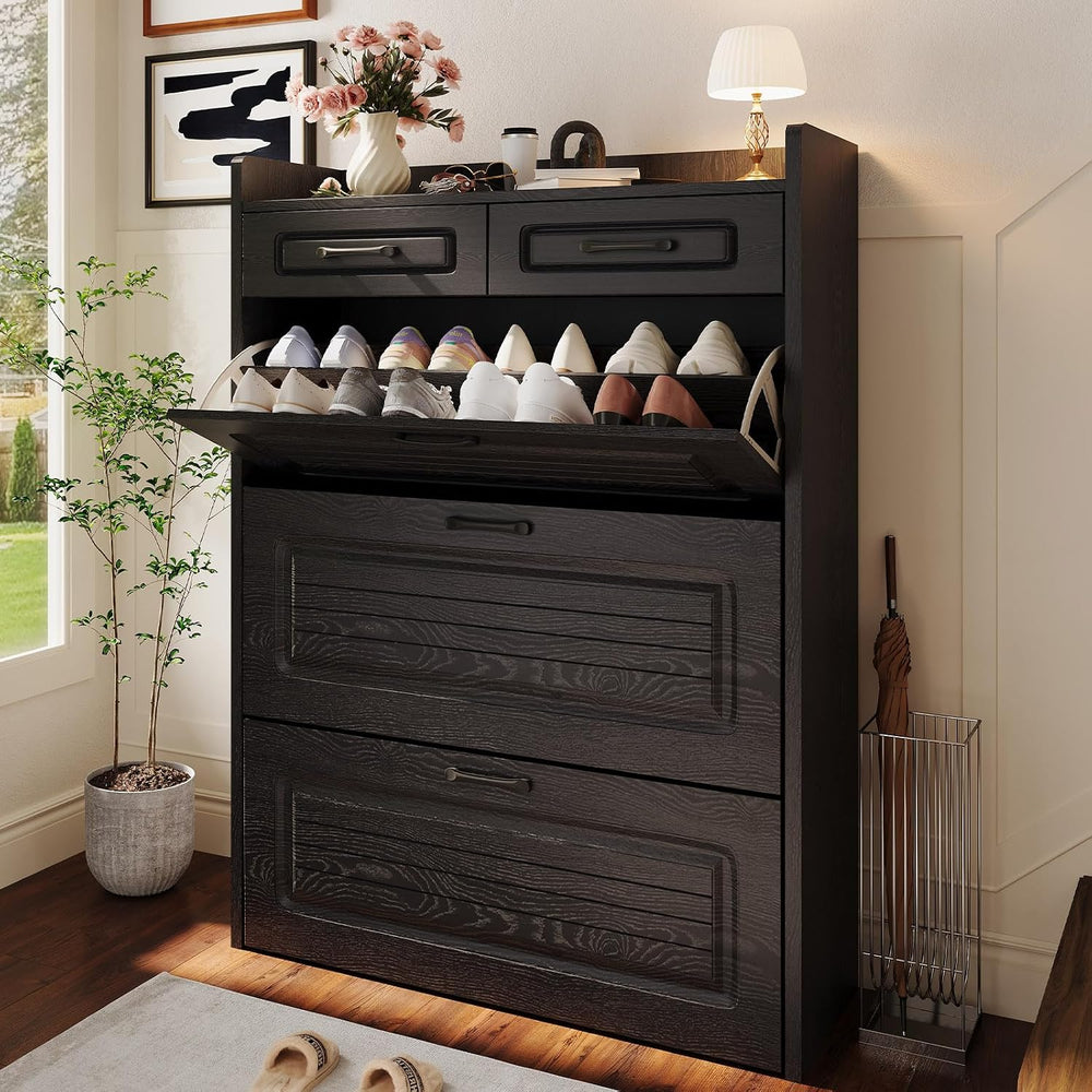 Shoe Cabinet for Entryway with 3 Large Flip Drawers and 2 Drawers