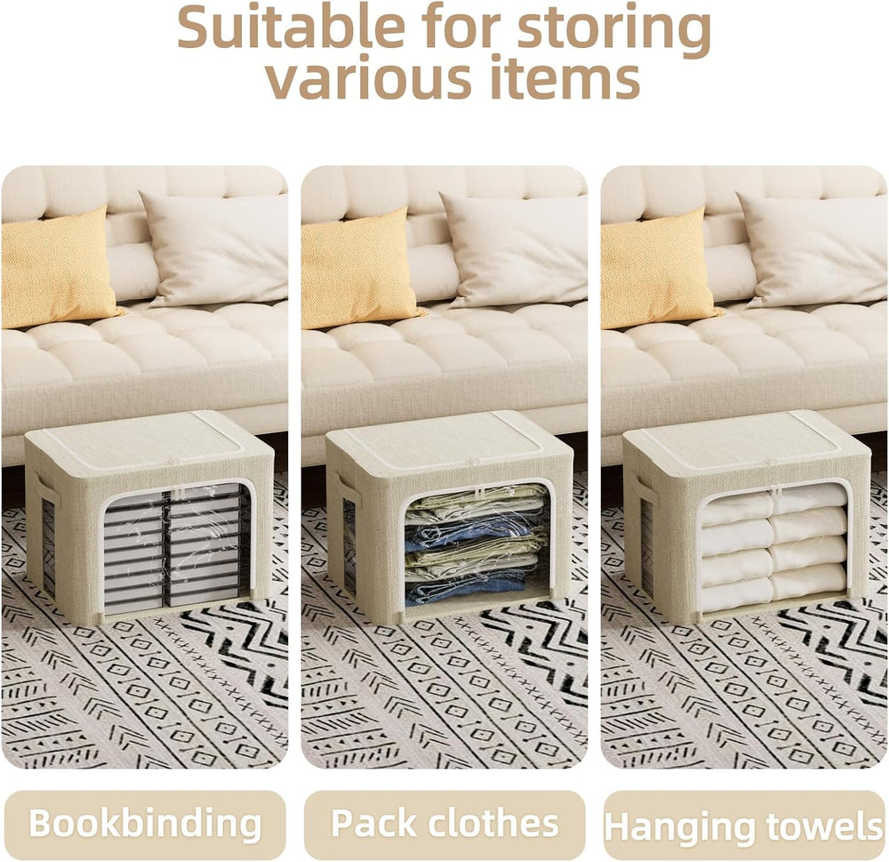 FHSQX 8 Pack Clothes Storage Bins - Foldable Storage Bins for Clothes Fabric ...