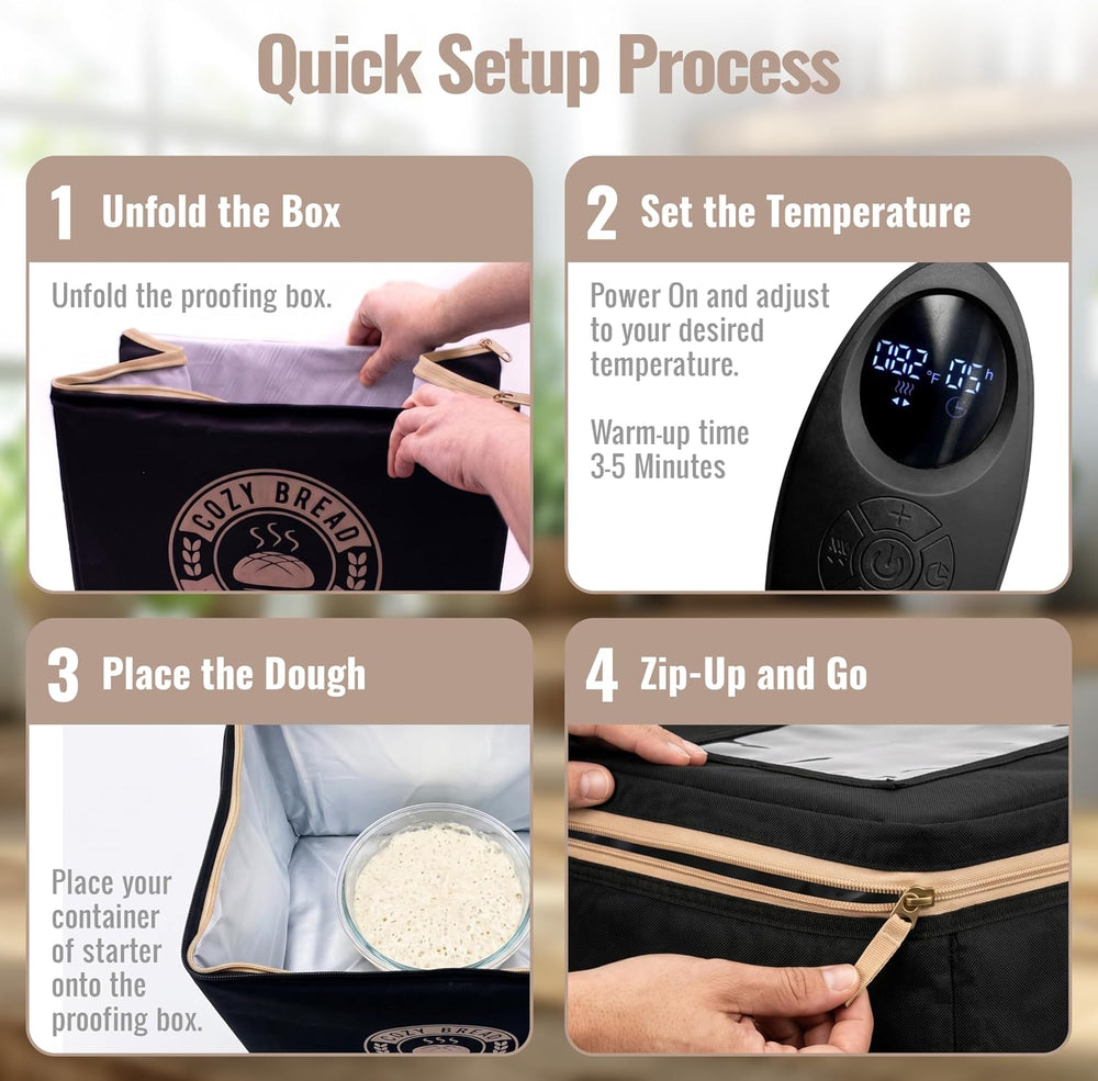 Cozy Bread® Proofer | Sourdough Proofing Box with Thermostat Control, Collaps...