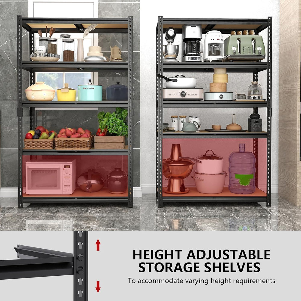Heavy Duty Garage Shelving,5-Tier Metal Storage Shelves,2400LBS Shelving Unit...
