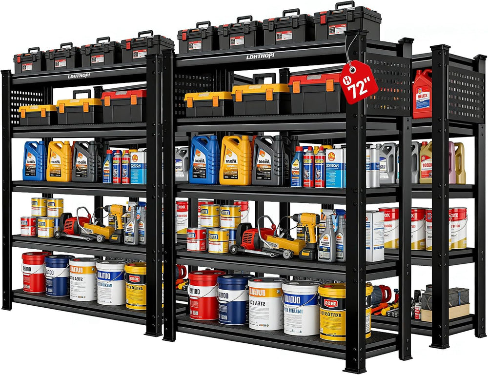LDHTHOPI 72.2''H Garage Shelving, 5000lb Adjustable Storage Shelves, ...
