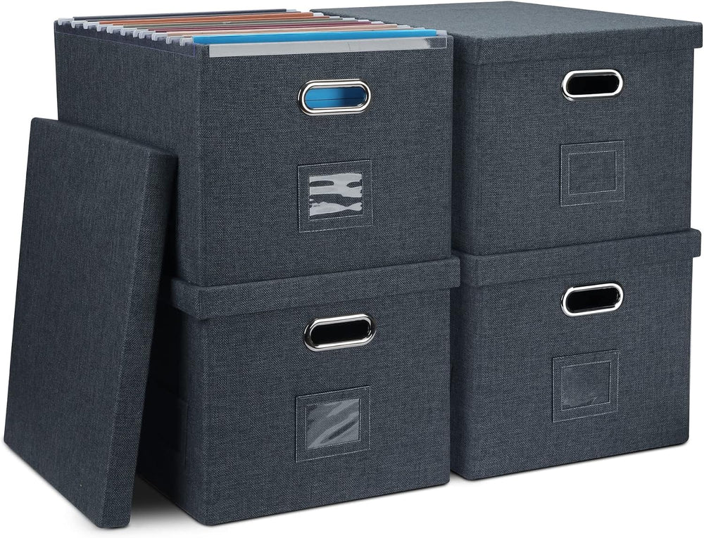 Storage Bins With Lids Office Organization File Folder Organizer Boxes