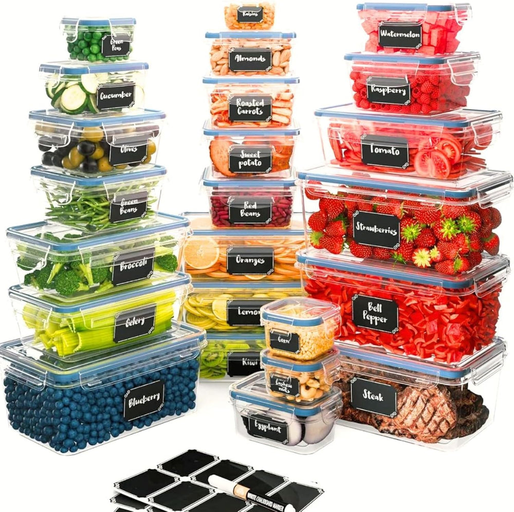 Chefs Path 48 Piece BPA-Free Plastic Food Storage Container Set with 24 Conta...
