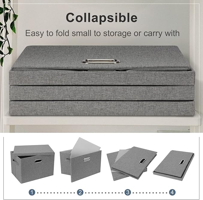 Large 17" 36 Quart Collapsible Stackable Storage Bins
