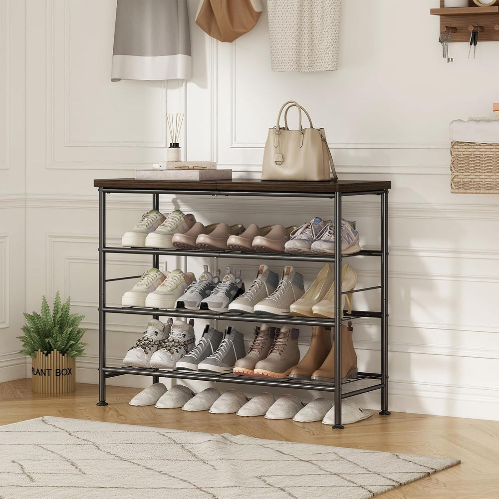 SUOERNUO 4 Tier Shoe Rack Organizer for Closet Shoe Storage for Entryway
