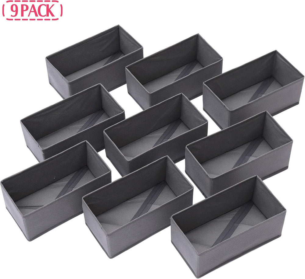 DIOMMELL 9 Pack Foldable Cloth Storage Box Closet Dresser Drawer Organizer Fa...