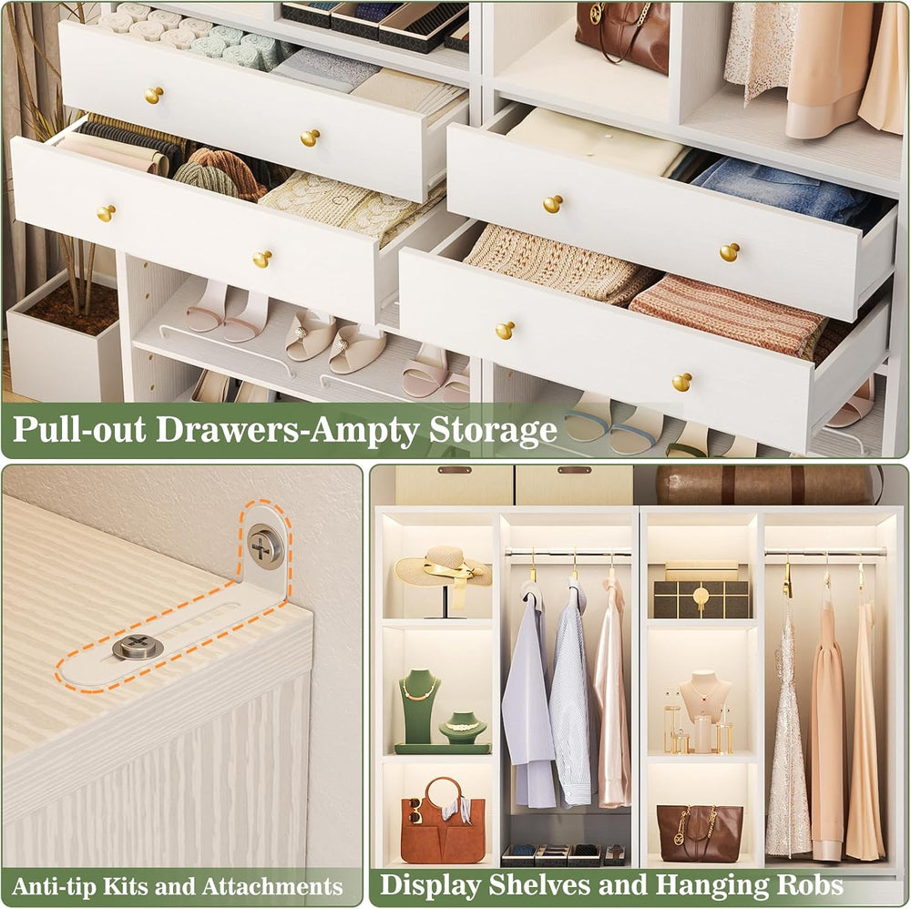 Besiost Small Closet System, 28"/2.3 FT Closet Organizer System with Dra...
