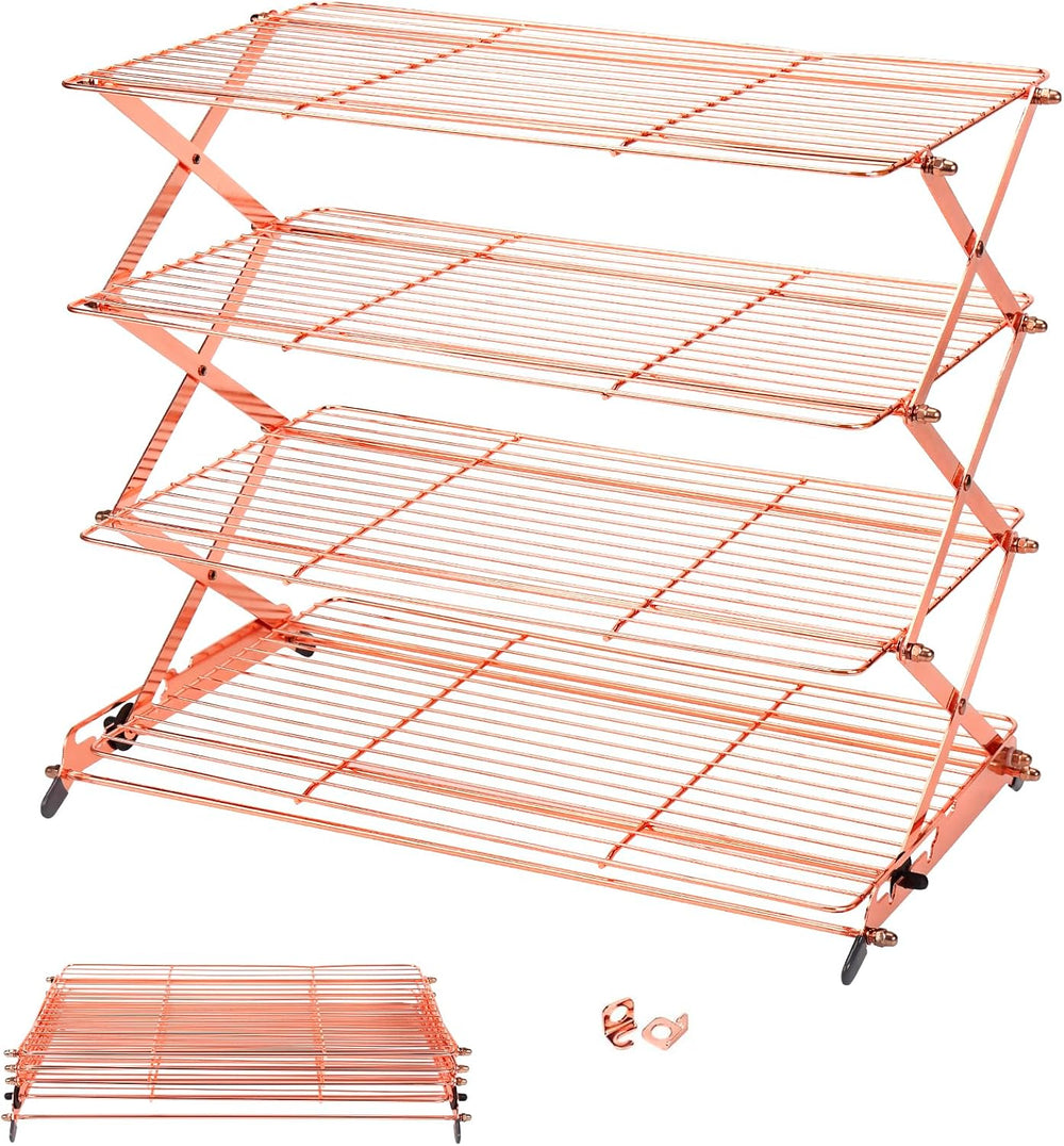 Geesta 2/3/4-Tier Collapsible Cooling Rack with Adjustable 3 Setting Design S...