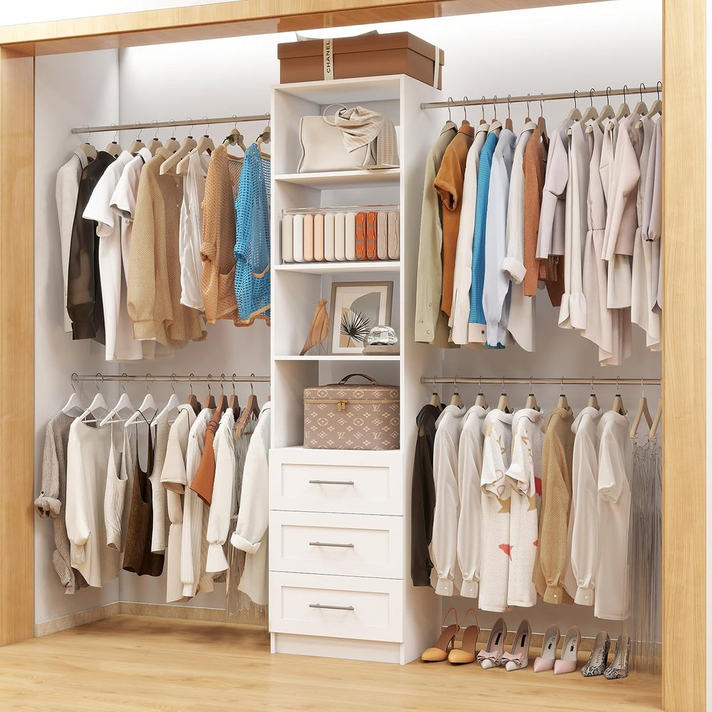 Closet System with Drawers, 5FT-9FT Custom Closet Organizer System 114.9"...