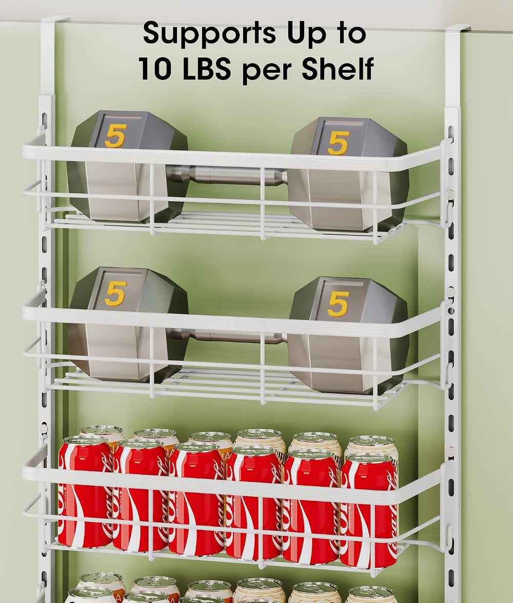 Over The Door Pantry Organizer, 8 Tier Adjustable Pantry Door Organization an...