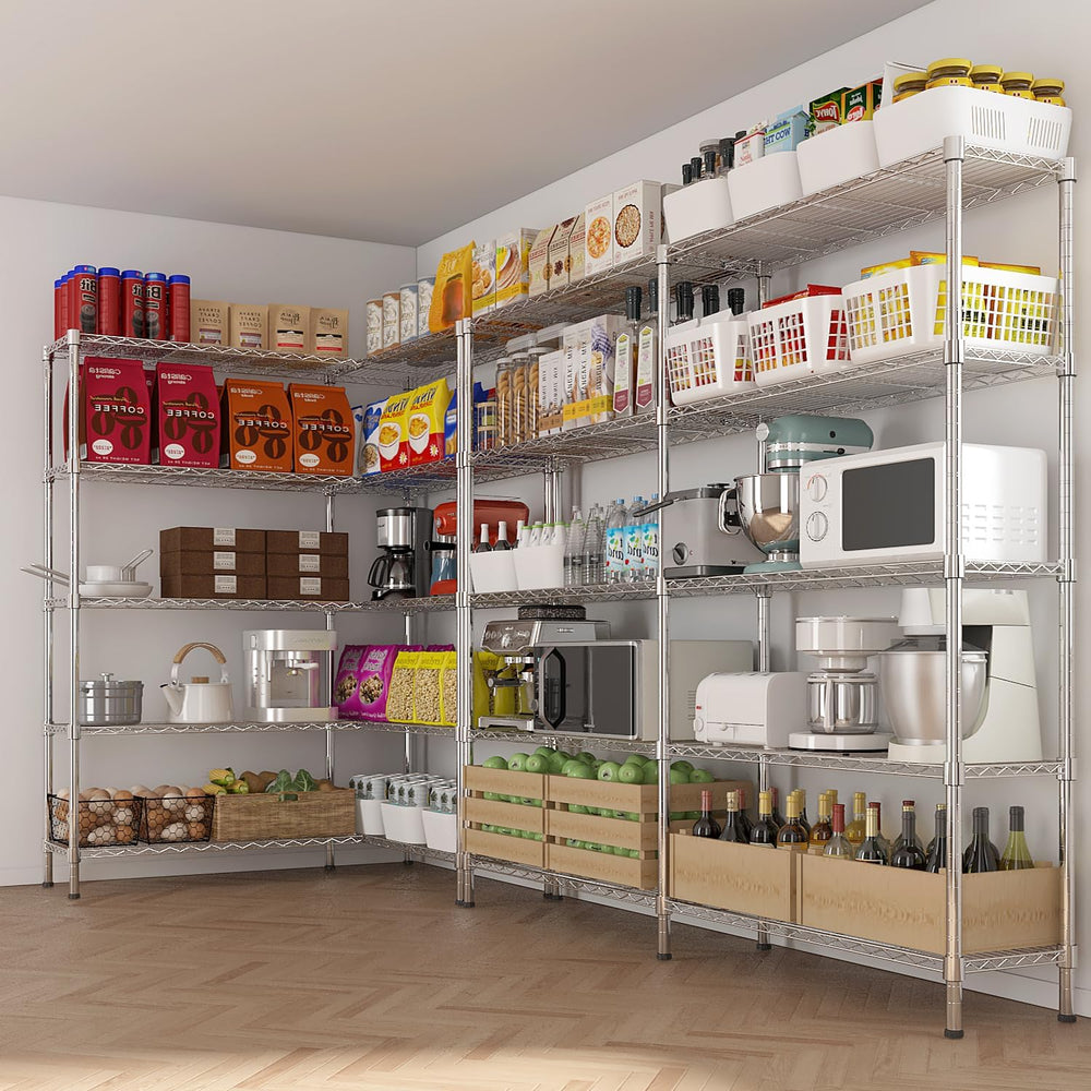 VINGLI 5 Tier Storage Shelves 1430LBS Heavy Duty Metal Shelving, Upgraded 58&...