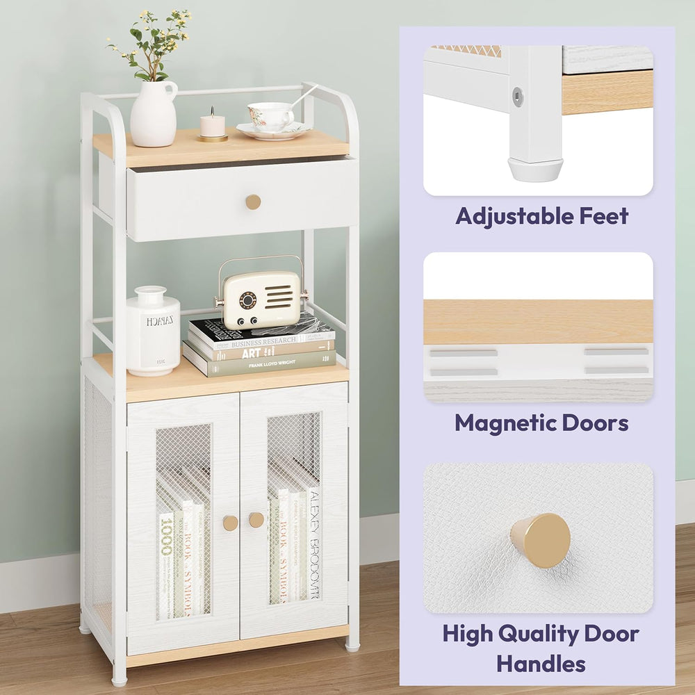 SWTYMIKI 14.57"x32.28" Bathroom Storage Cabinet – Freestanding Stor...