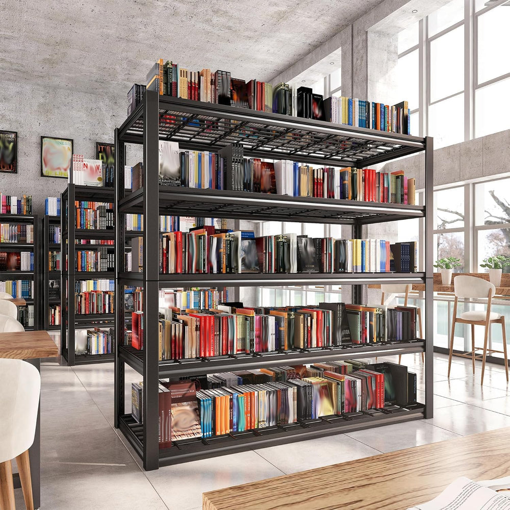 REIBII 48" W Garage Shelving Load 2500LBS, 5 Tier Storage Shelves, Adjus...