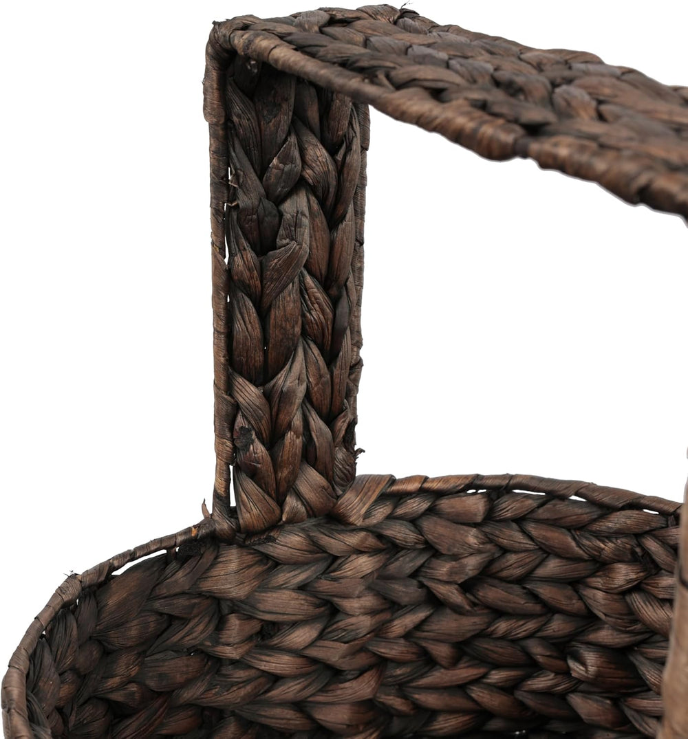 happimess Riverbend 3-Tier Water Hyacinth Storage Tower 35.5", Brown
