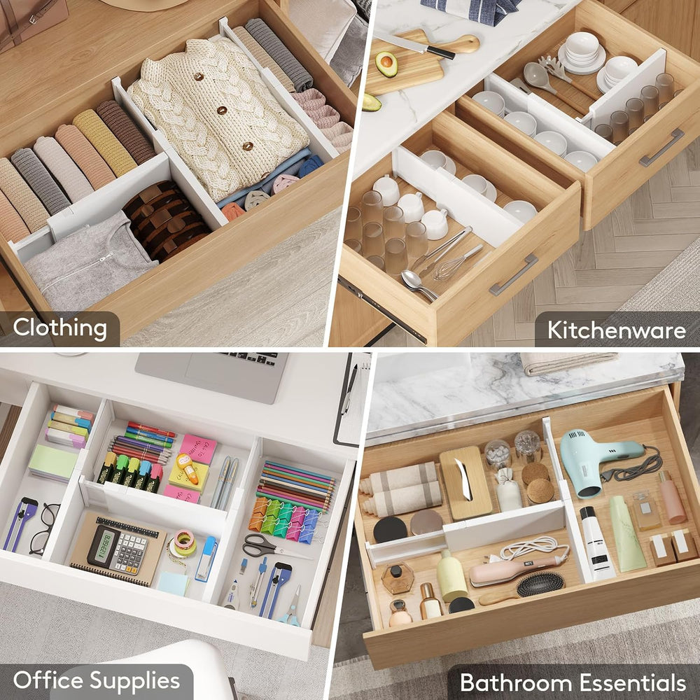 Lifewit 6" Tall Upgrade Drawer Dividers, Adjustable Deep Drawer Organizer