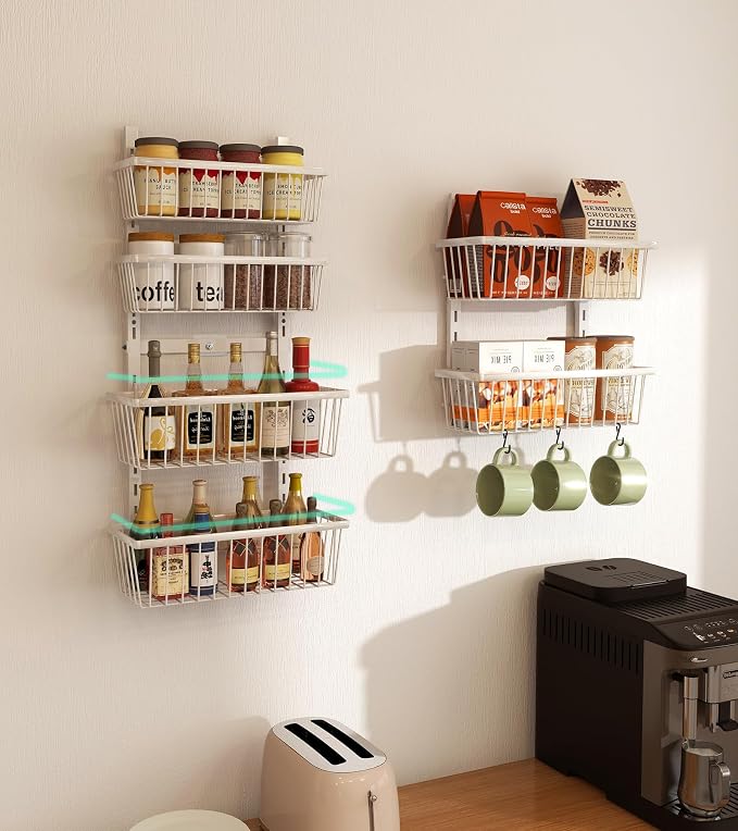 White 12 Inch Wide Narrow Over The Door Pantry Organizer, Pantry Organization