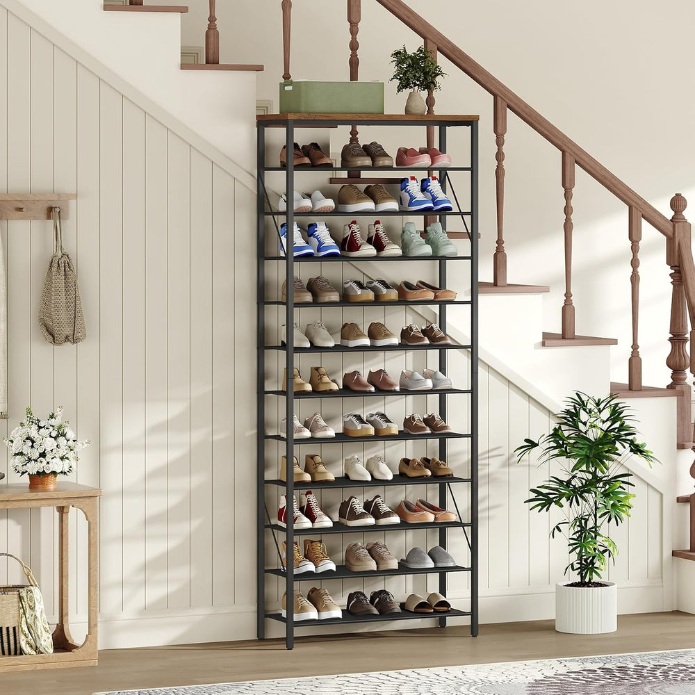 MAHANCRIS 12 Tier Shoe Rack, Shoe Storage Organizer, Holds 44-48 Pairs
