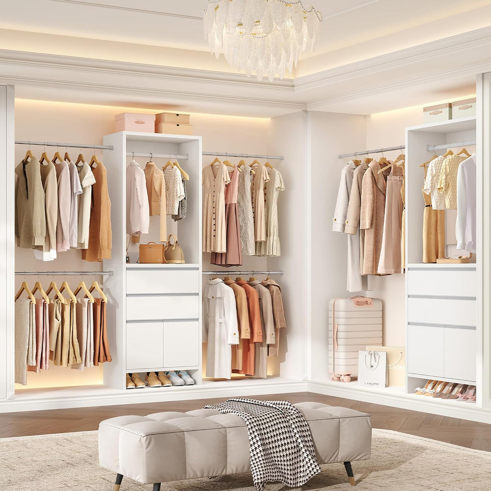 Hzuaneri Closet System Closet Organizers and Storage with 2 Drawers