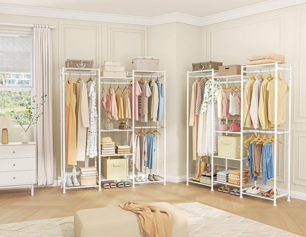 HOMIDEC Wardrobe Closet, 4 Hanging Spaces Portable Clothes Rack
