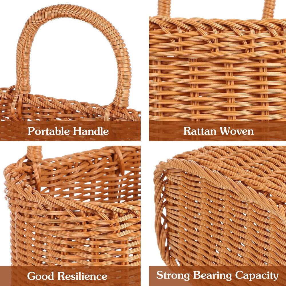 Handmade Woven Wall Hanging Basket 13X6X13 Inch Multifunctional Storage Conta...