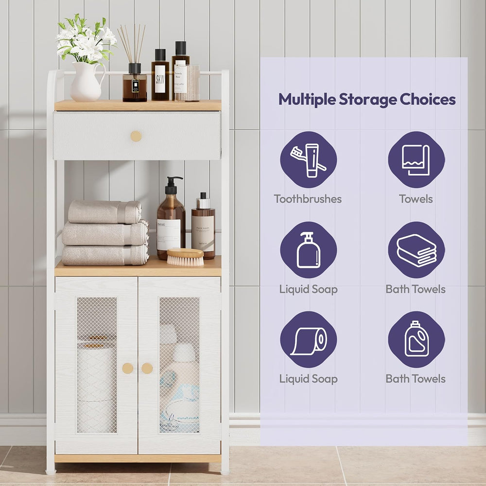 SWTYMIKI 14.57"x32.28" Bathroom Storage Cabinet – Freestanding Stor...