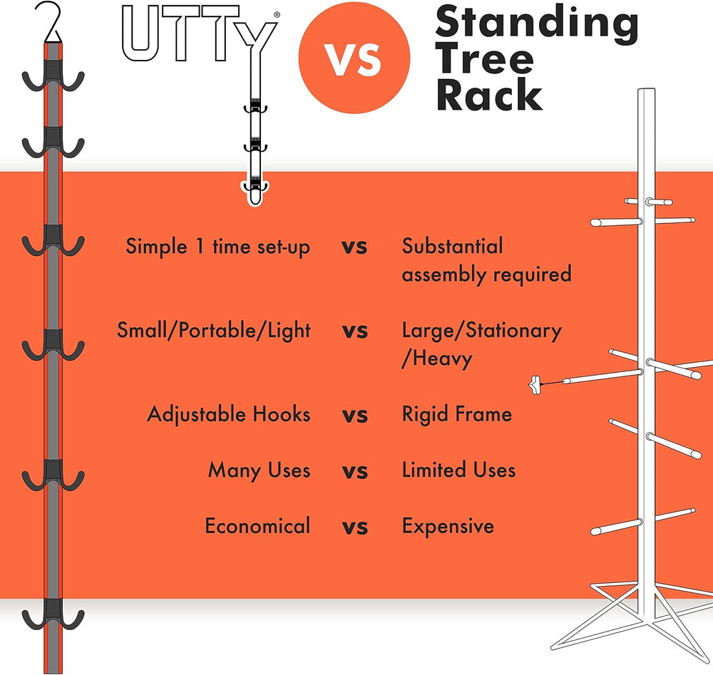UTTY Multipurpose Portable Hanging Rack - Vertical Hockey Gear Drying Rack