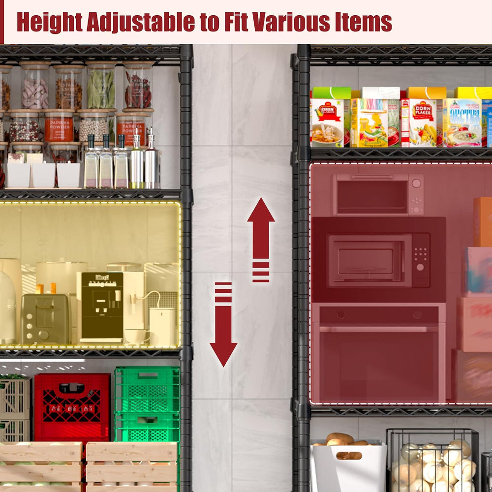 PrimeZone 48"W x 24"D x 81"H Heavy Duty Wire Shelving with Whe...
