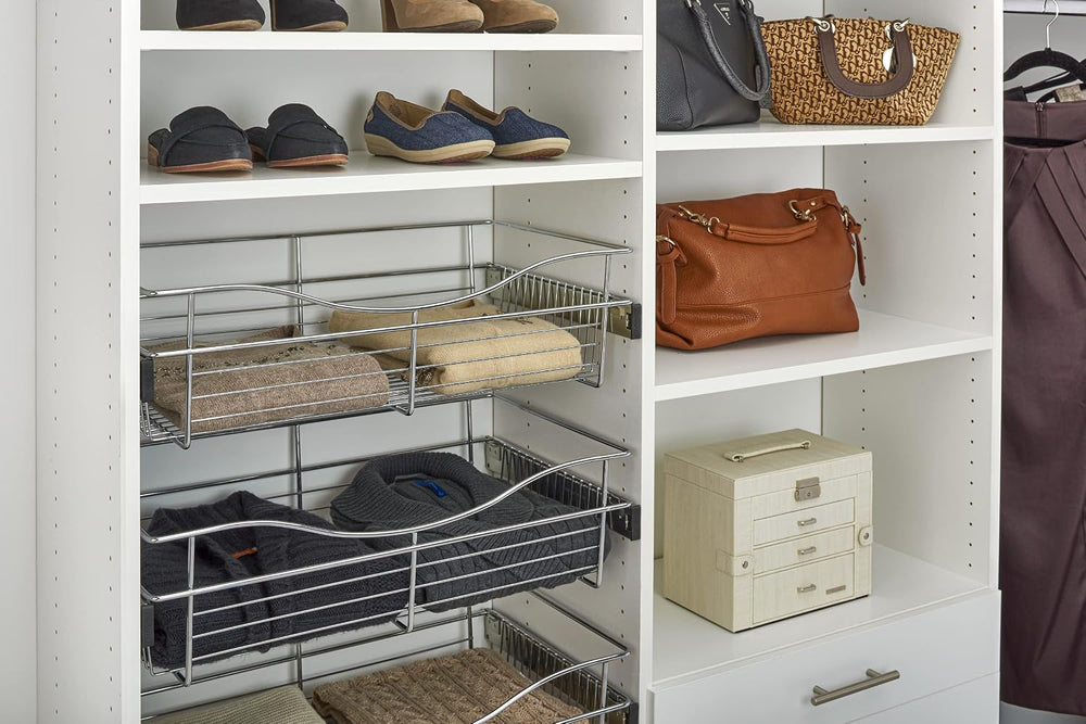 REV-A-SHELF Chrome 24" Wire Pullout Basket for 12" Deep Closet - 7&...