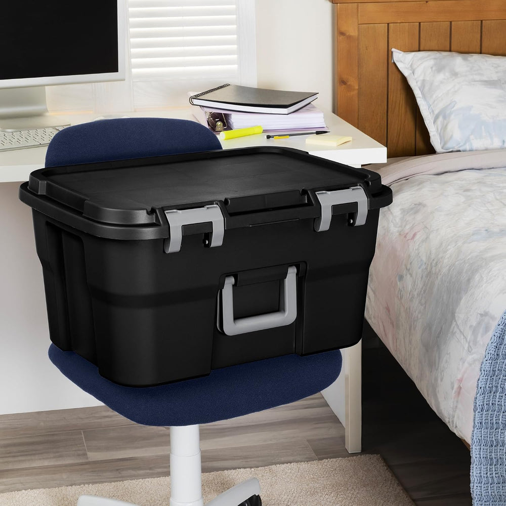 Sterilite 2 Pack Footlocker, 14 Gallon Plastic Storage Container with Latchin...