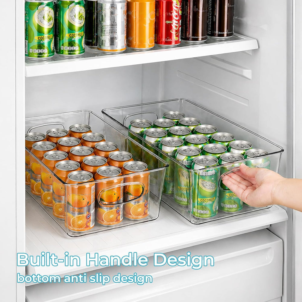 UFORU 10 Pack Clear Plastic Pantry Organizers and Storage with Handles