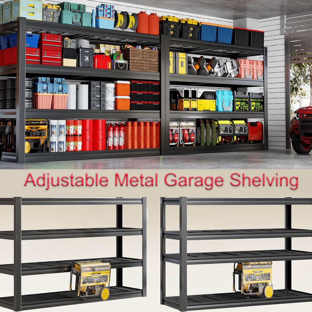 5-Tier Storage Shelves, 68" W Garage Shelving Heavy Duty Metal Adjustabl...