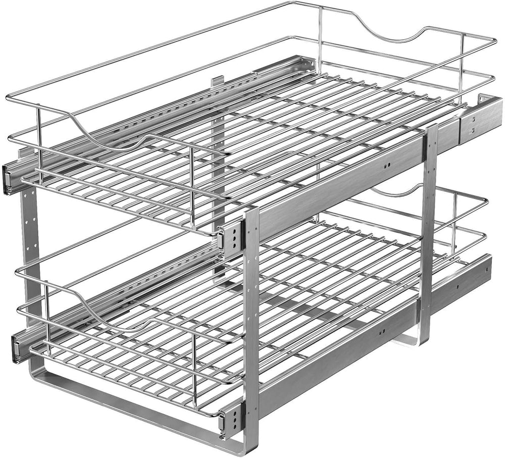 2 Tier Pull Out Cabinet Organizer,(20½"W x 22" D) Soft Close Slide ...