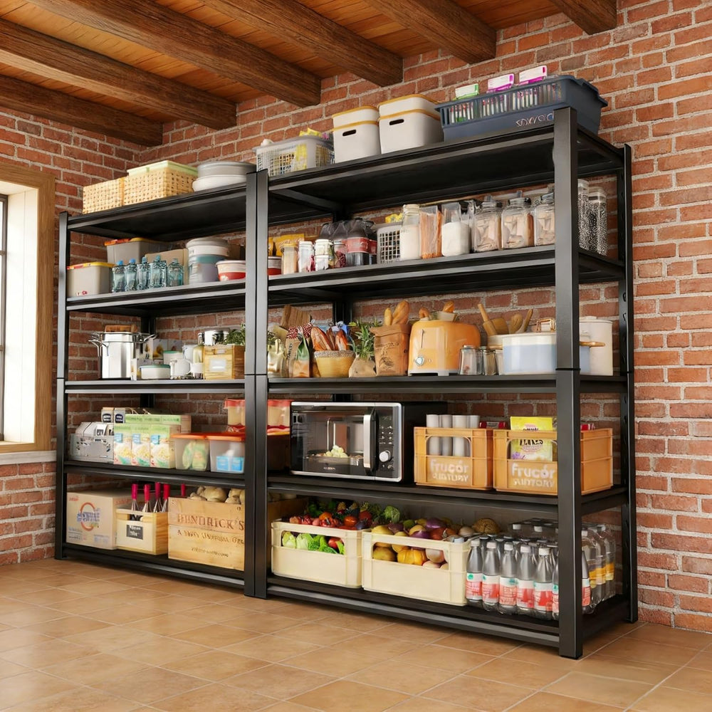 5-Tier Kitchen Storage Shelves, 71.2" H Adjustable Metal Shelving Unit w...