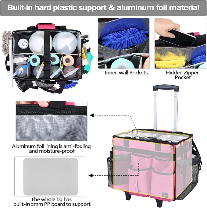 Extra Large Rolling Cleaning Caddy Bag