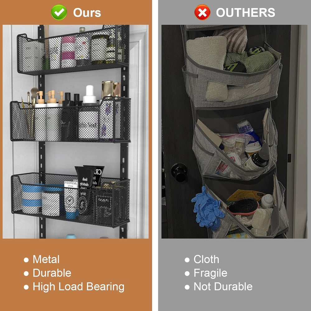 VyGrow Over The Door Organizer, Metal Door Organizer Hanging with 5 Adjustabl...