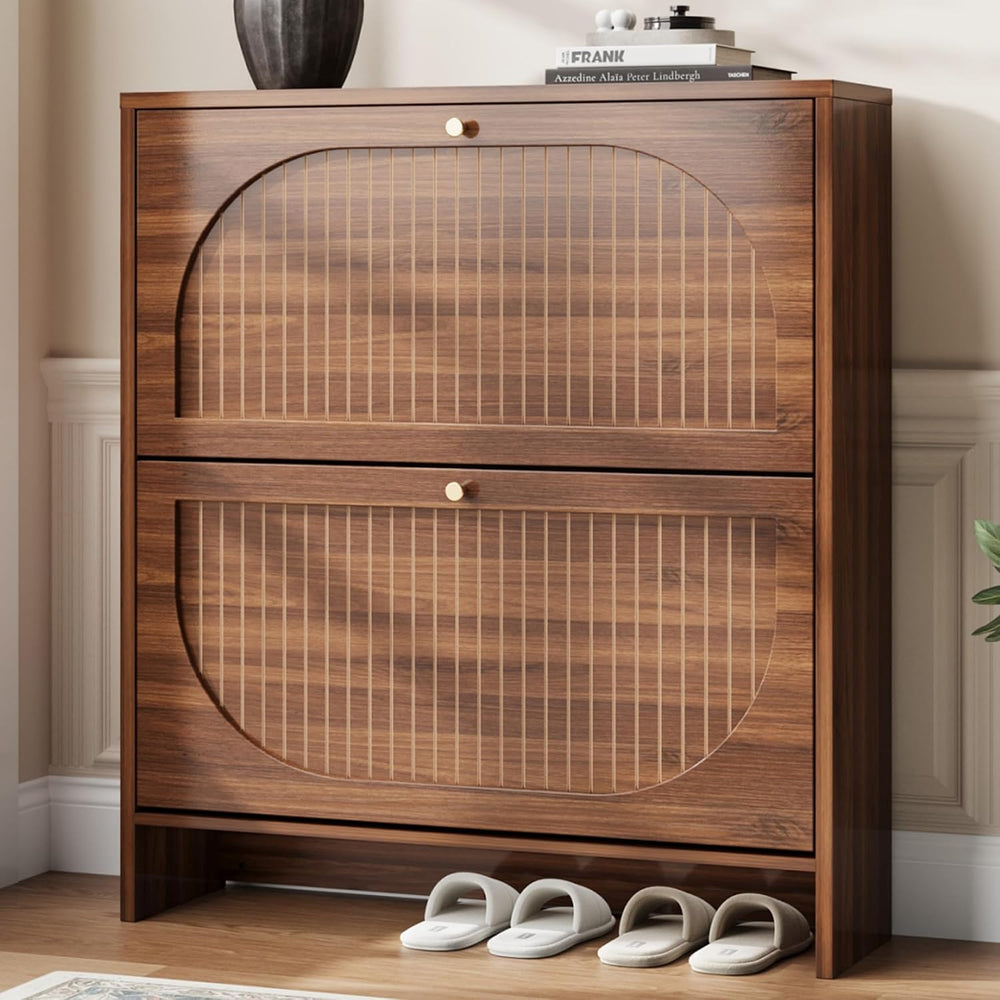 Nicetree Arch-Chic Shoe Cabinet for Entryway, Modern Mid-Century Shoe Storage...