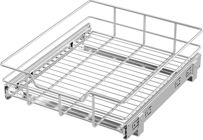 Pull Out Cabinet Organizer 15" W X 22" D, Chromed, Full Slide Out Drawers