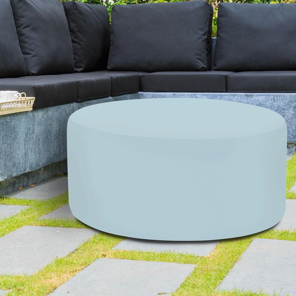 Howard Elliott Universal Round Ottoman with Cover, Multipurpose Padded Side t...