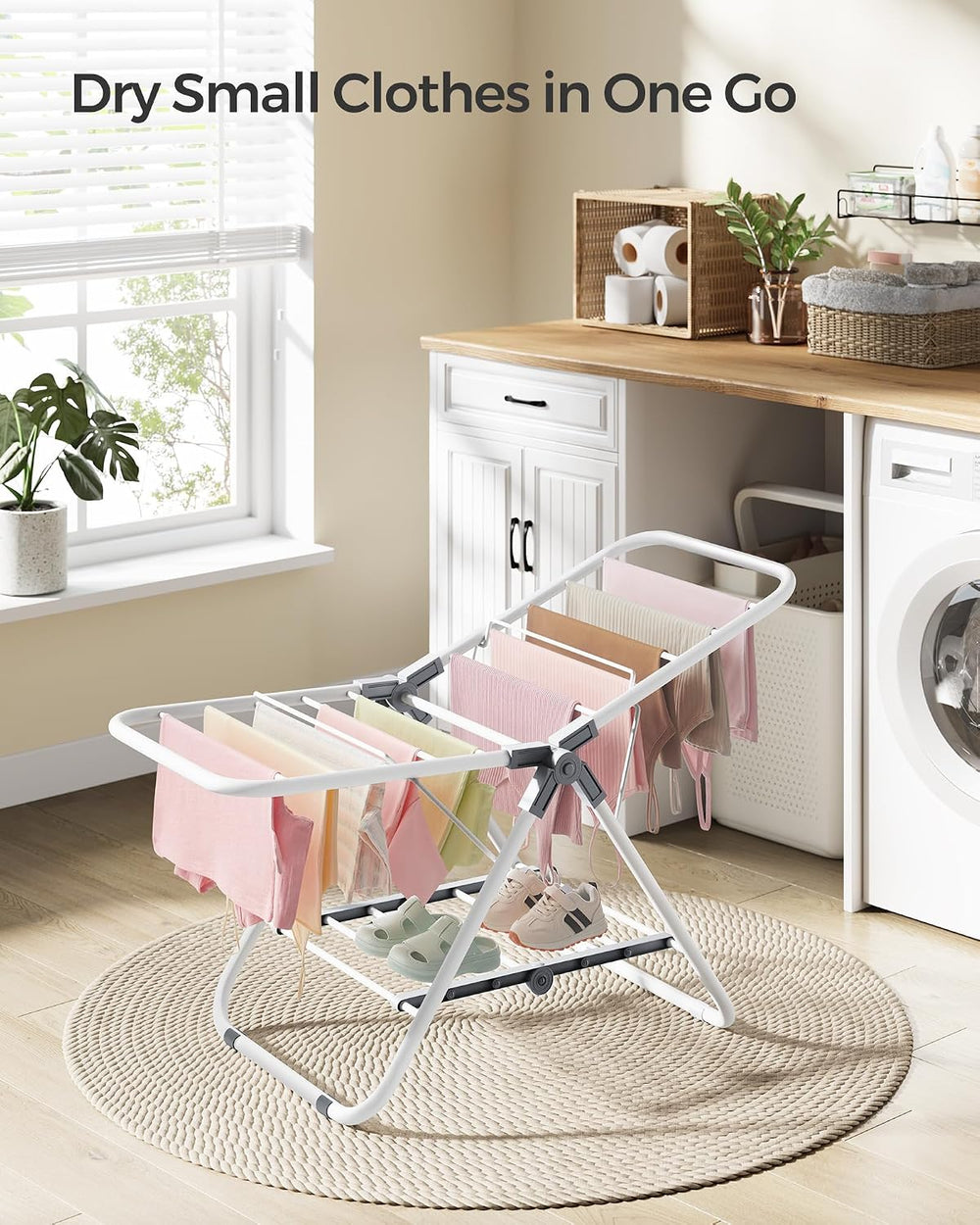 SONGMICS Clothes Drying Rack, Free-Standing Indoor Airer
