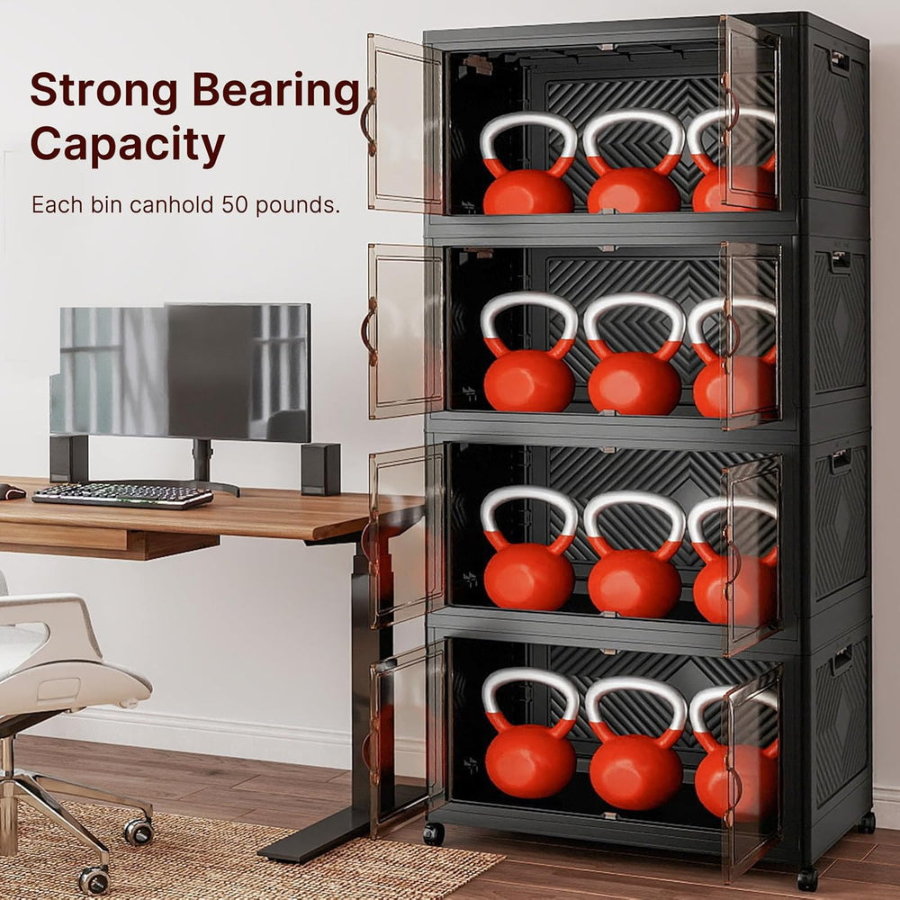 UAMFURI Stackable Storage Bins with Lids, 1440QT Lockable Storage Cabinet