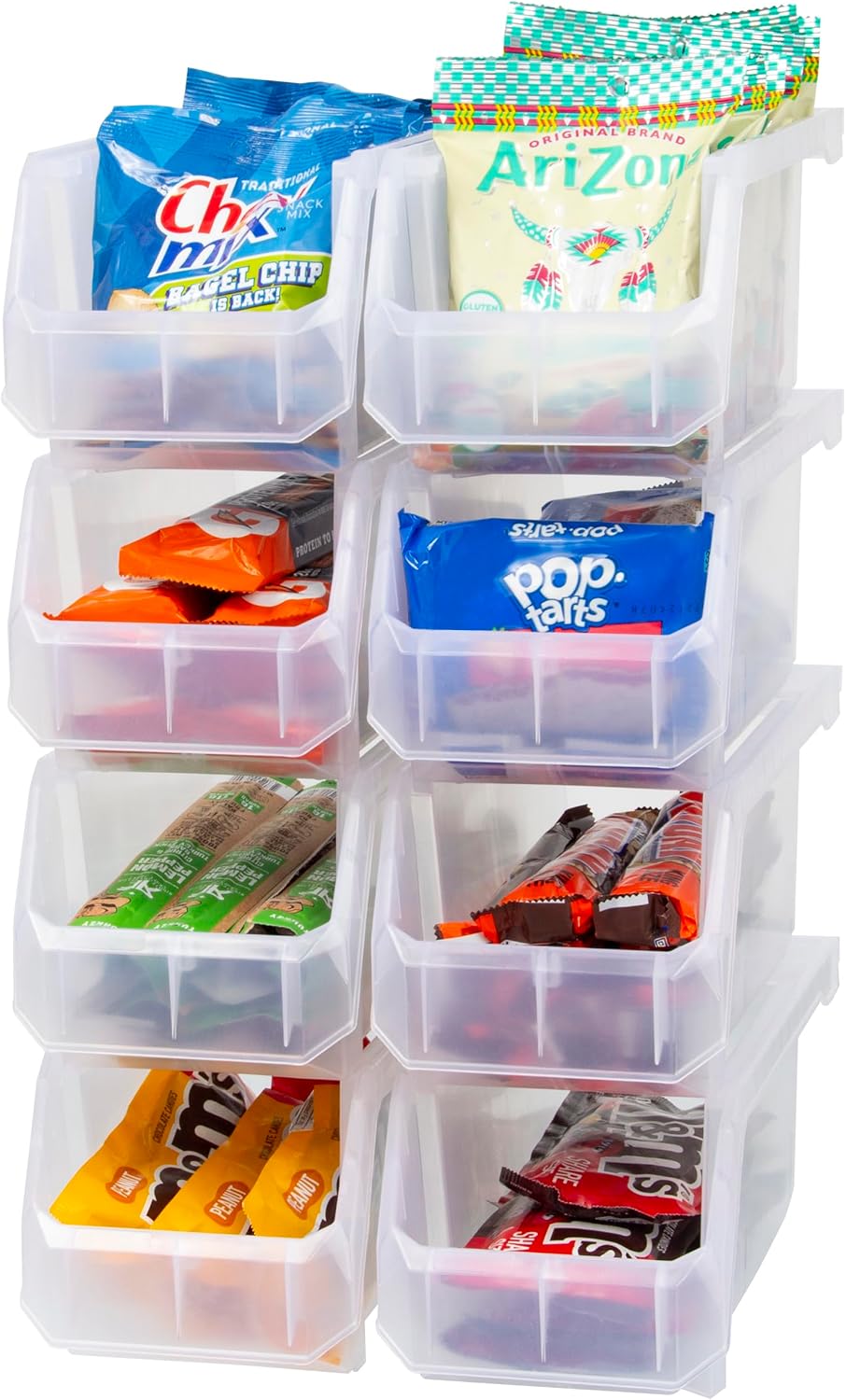 Medium Stackable Plastic Storage Bins, 8-Pack, Clear