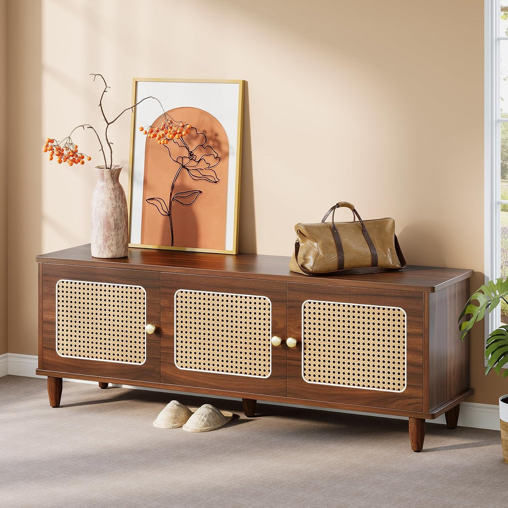 Tribesigns Shoe Bench with Lift Top Storage, 2-Tier Entryway Bench with Ratta...